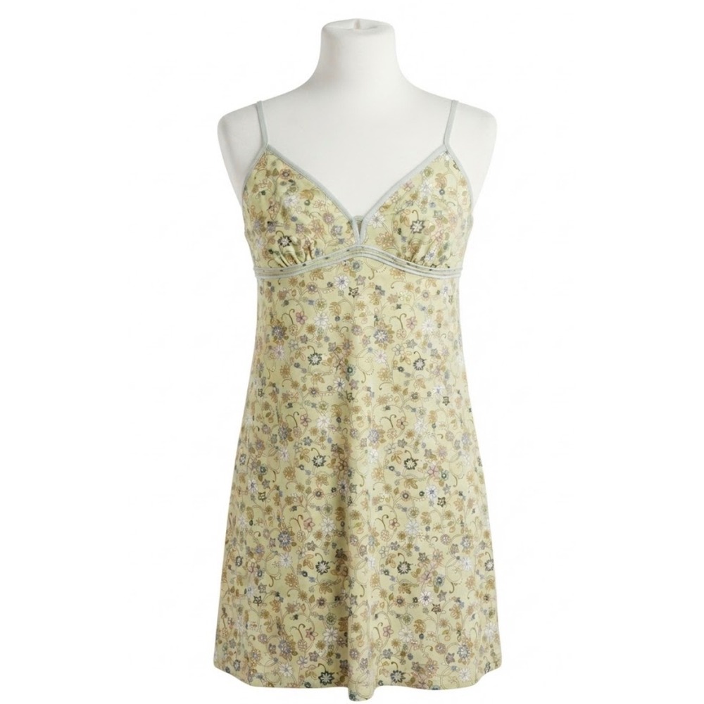 Hillard & Hanson Floral Cami Dress L Cotton Chemise Y2K Whimsigoth Fairycore